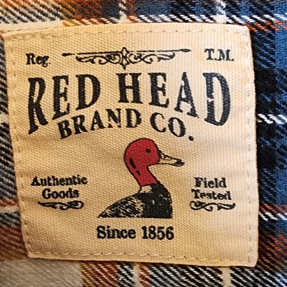 Men's Red Head Flannel Long Sleeve Button Down Shirt Size Large - Picture 2 of 3